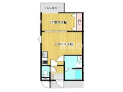 KIT祝町(1LDK/2階)の間取り写真