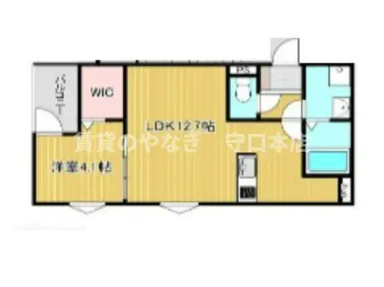 KIT祝町(1LDK/1階)の間取り写真