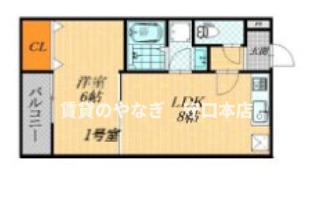 EIKOU菊水通(1LDK/1階)の間取り写真