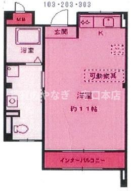 京阪電気鉄道京阪線 西三荘駅 徒歩18分 3階建 築21年(1K/3階)の間取り写真