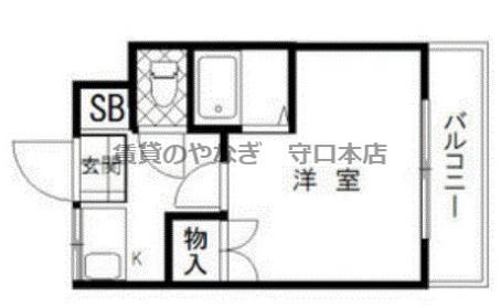 ネオロイヤル(1K/2階)の間取り写真