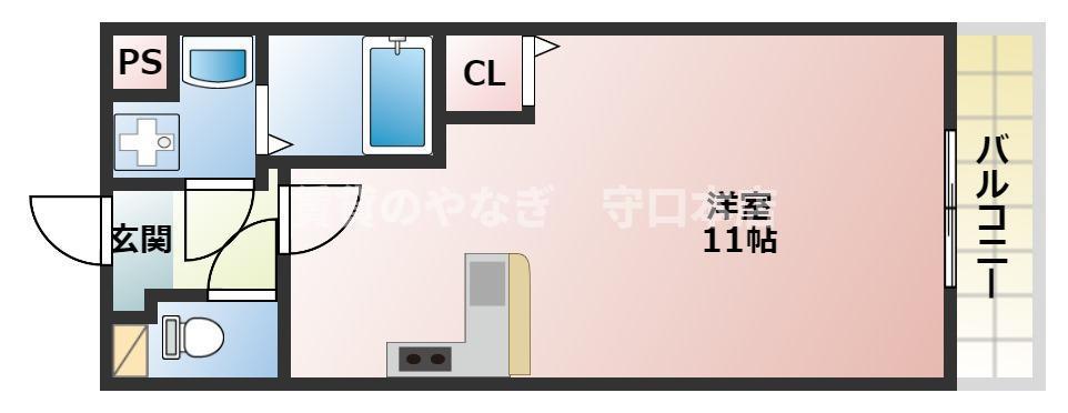 パーラム守口(ワンルーム/3階)の間取り写真