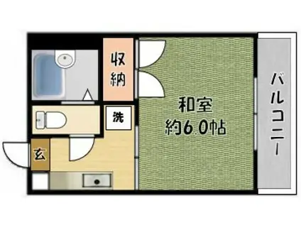 エスト香里(1K/2階)の間取り写真