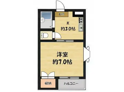 メゾン・ドゥ・エスポアール(1K/3階)の間取り写真