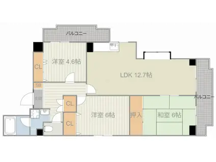 ルーラルハイツ廣(3LDK/3階)の間取り写真