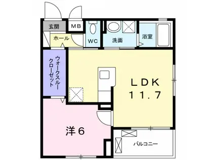 京阪電気鉄道京阪線 門真市駅 徒歩3分 5階建 築7年(1LDK/1階)の間取り写真