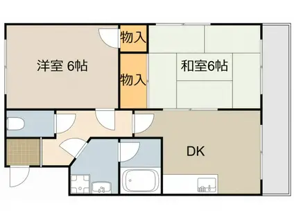 レスターテⅣ(2DK/1階)の間取り写真