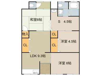 足立文化(3SLDK/1階)の間取り写真