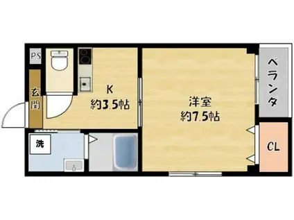 コート八重桜(1DK/3階)の間取り写真