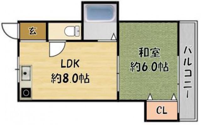ジュネスシャトー(1LDK/5階)の間取り写真