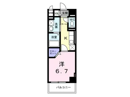 オリエントレジデンス門真殿島町(1K/6階)の間取り写真