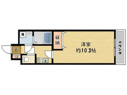 コンフォール柳田(1K/3階)の間取り写真