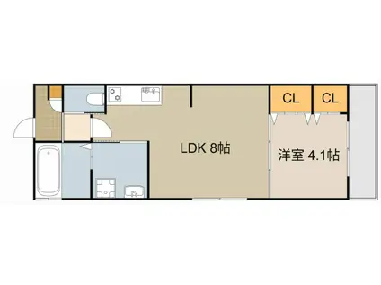 GRACIAS COURT豊野町(1LDK/2階)の間取り写真