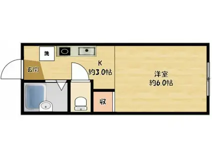 フリーディオ東町(1K/1階)の間取り写真