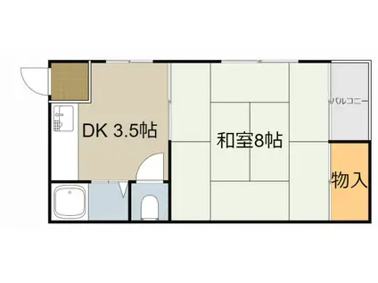 浜町ハイツ(1DK/3階)の間取り写真