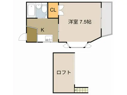 エクセル上島頭(1K/4階)の間取り写真