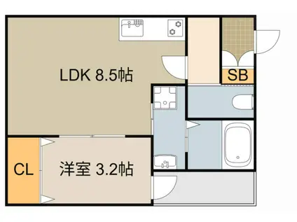 H-MAISON門真南Ⅰ(1LDK/1階)の間取り写真