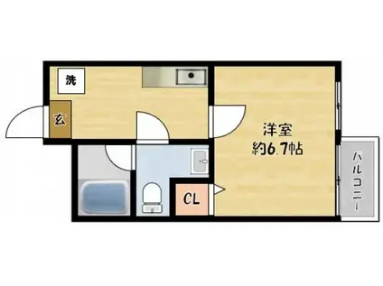 DELIGHT門真(1K/3階)の間取り写真