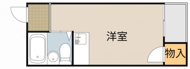 サニーハイツ寝屋川(ワンルーム/2階)の間取り写真