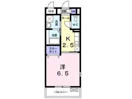 SUN BELL&寝屋川(1K/1階)の間取り写真