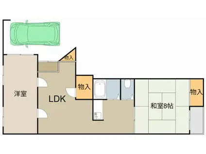 浜町ハイツ(2LDK/1階)の間取り写真