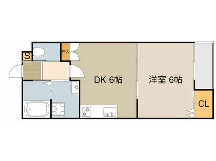 グレートヒルズ8番館(1DK/1階)の間取り写真