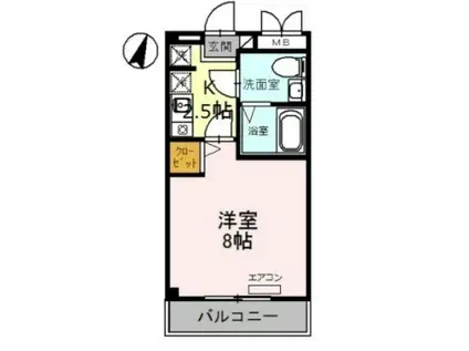 ブランボナール(1K/3階)の間取り写真