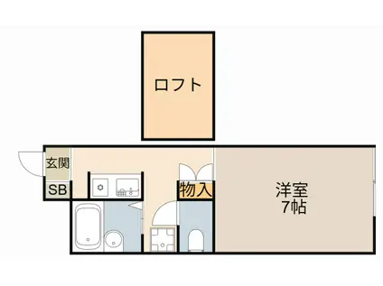 ソレイユ常盤(1K/2階)の間取り写真