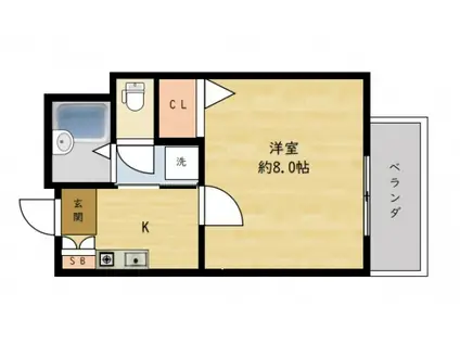 マイトレーヤ・ハイツ(1K/5階)の間取り写真