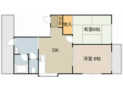 ハイム パート8(2DK/2階)の間取り写真