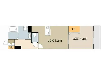 RESIDENCE HARU2(1LDK/2階)の間取り写真