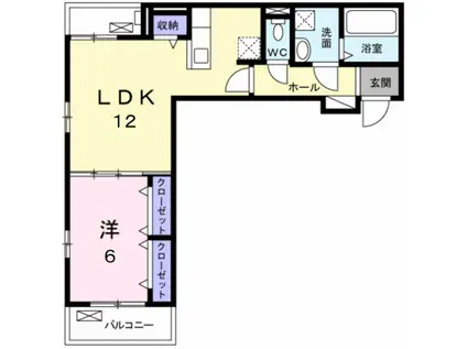 ロワール(1LDK/2階)の間取り写真