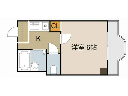 メゾンかなめ(1K/5階)の間取り写真