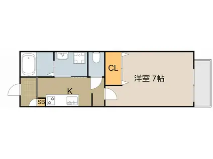 ALEGRIA藤田町イースト(1K/1階)の間取り写真