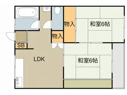 城垣マンション(2LDK/3階)の間取り写真