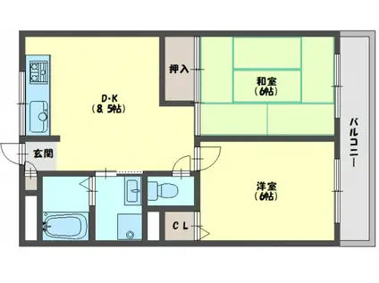 CONFORT SEKI(2DK/4階)の間取り写真