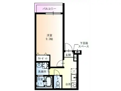 フジパレス西三荘Ⅲ番館(1K/1階)の間取り写真