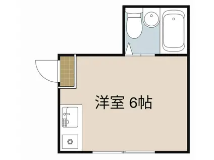 八坂ハイツ(ワンルーム/3階)の間取り写真