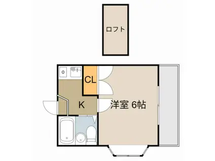 フラワーハイツ(1K/1階)の間取り写真