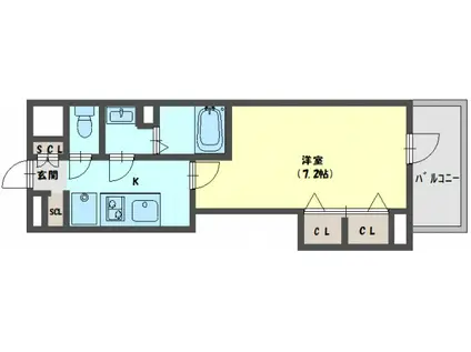 LUXENA KADOMA(1K/12階)の間取り写真