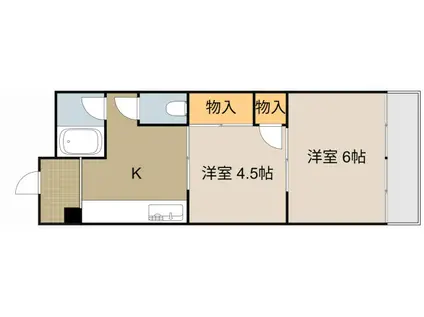 日晃マンション(2K/4階)の間取り写真