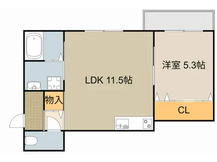 GMビルズ対馬江(1LDK/3階)の間取り写真