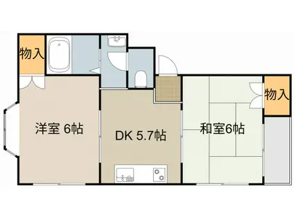 メゾンティグレ(2DK/3階)の間取り写真