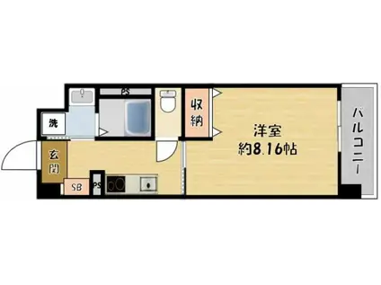 グリュックビルディング(1K/2階)の間取り写真