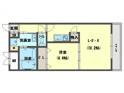 MANSION GRACE(1LDK/1階)の間取り写真