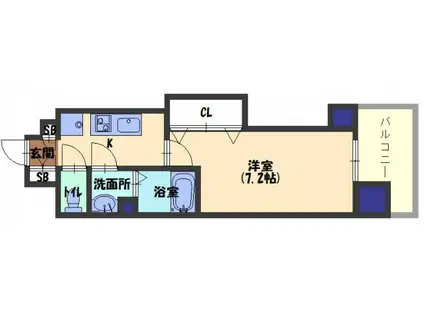 LUXENA KADOMA(1K/3階)の間取り写真