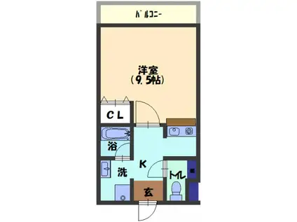 ペイサージュ(1K/3階)の間取り写真