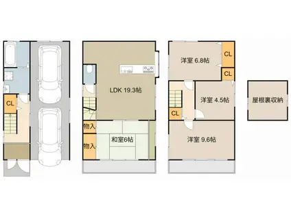 大阪市長堀鶴見緑地 門真南駅 徒歩29分 3階建 築25年(4LDK)の間取り写真
