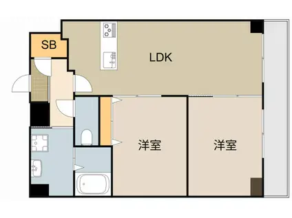 D-COURT門真駅前(2LDK/10階)の間取り写真