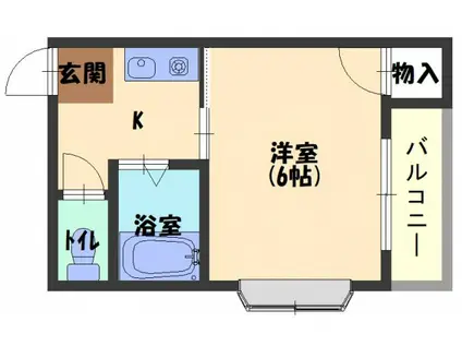 ラウレア門真(1K/3階)の間取り写真